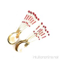 Set of 12 Embellished Spoons for Turkish Coffee or Espresso Gold with Red Design (Pattern #2) - B0776Z5YMJ